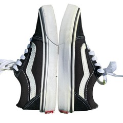 Vans Old Skool Black White Suede Canvas Low Top Skate Shoes Sneakers EUC