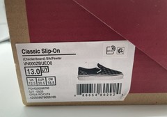 Vans Classic Slip-On Shoes Checkboard Black Pewter – Size 13C UY Youth Kids NEW