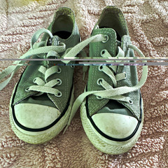 Converse Gray/White Canvas Low Top Lace-Up Sneakers Unisex Kids US 12