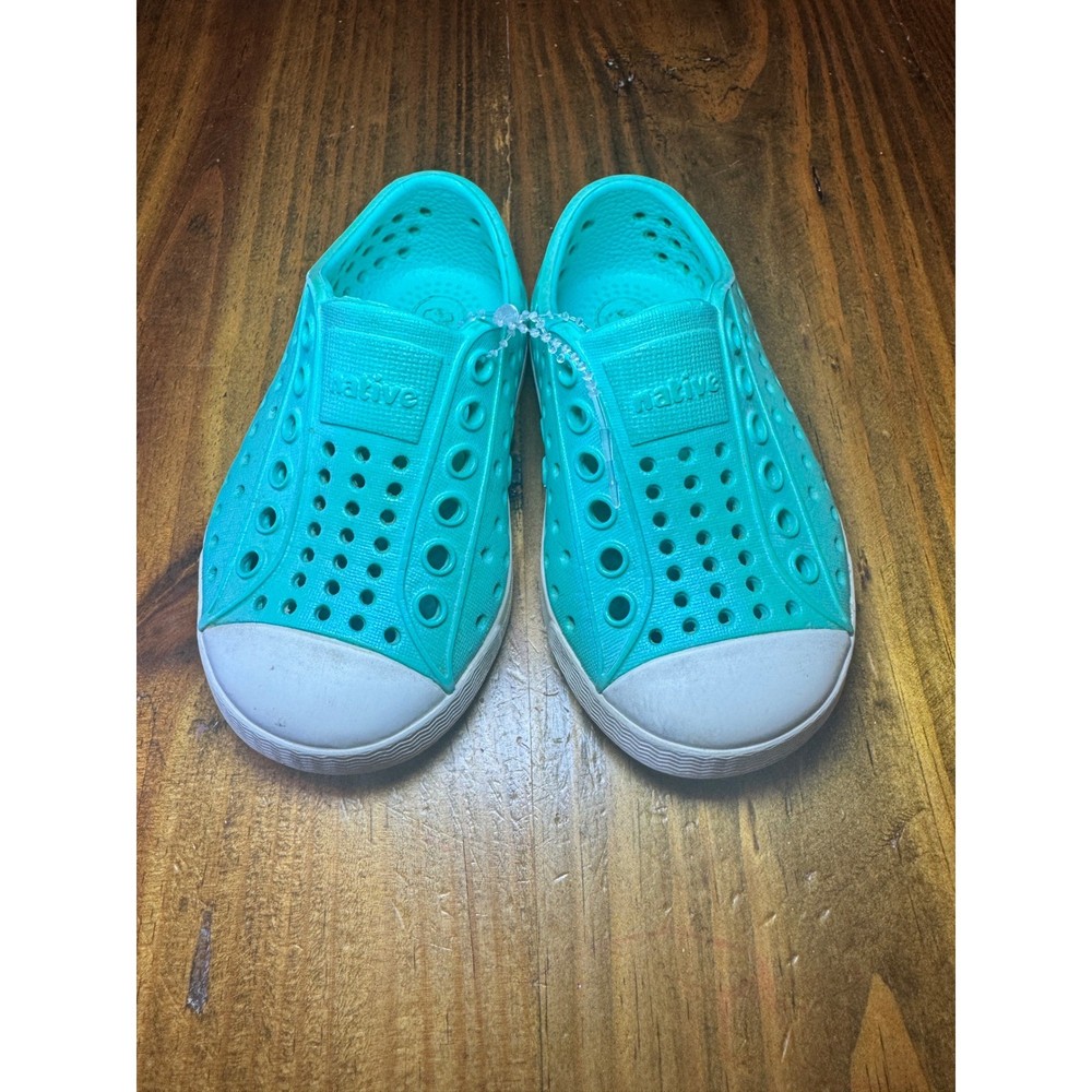 Native Jefferson Kids Slip On Shoes Aqua Blue Turquoise EVA Sneakers Size C5
