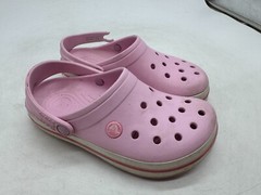 DAMAGED Crocs Crocband Clogs Kids Ballerina Pink Rubber Slip-On Lightweight – J4
