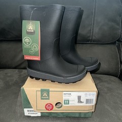 Kamik Kid’s 11 EU 28/29 Riptide Waterproof Rain Boot Black/Charcoal EK6285Y BCH