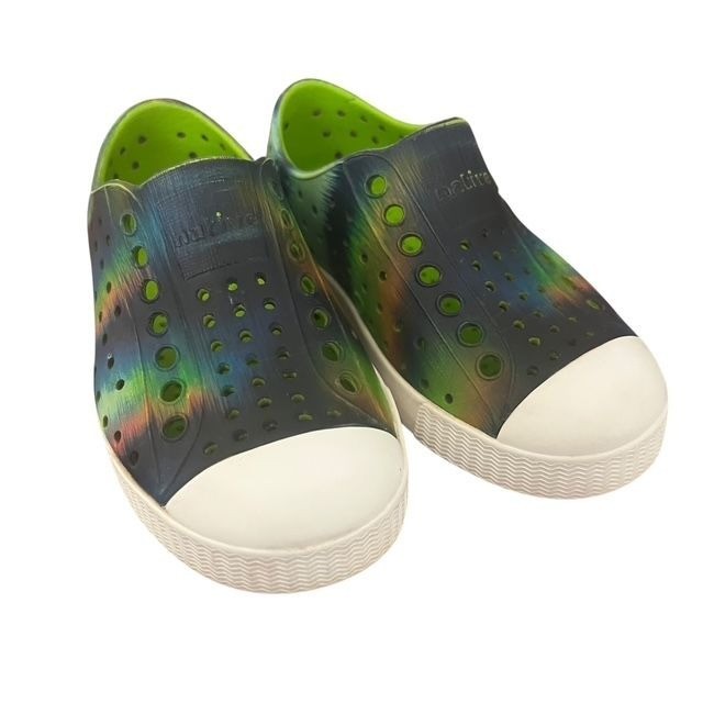 Native Jefferson Palm Green Shell White Palm Disrupt Little Kid Shoes Size 8