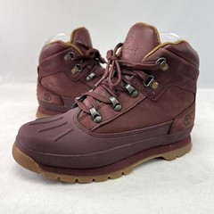 Timberland Euro Hiker Shell Toe Boot Burgundy Nubuck Size 4 Boys