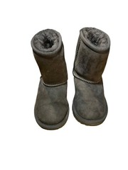UGG Classic II Boot Gray Kids Size 10 Suede Wool Ankle Unisex Australia Grey