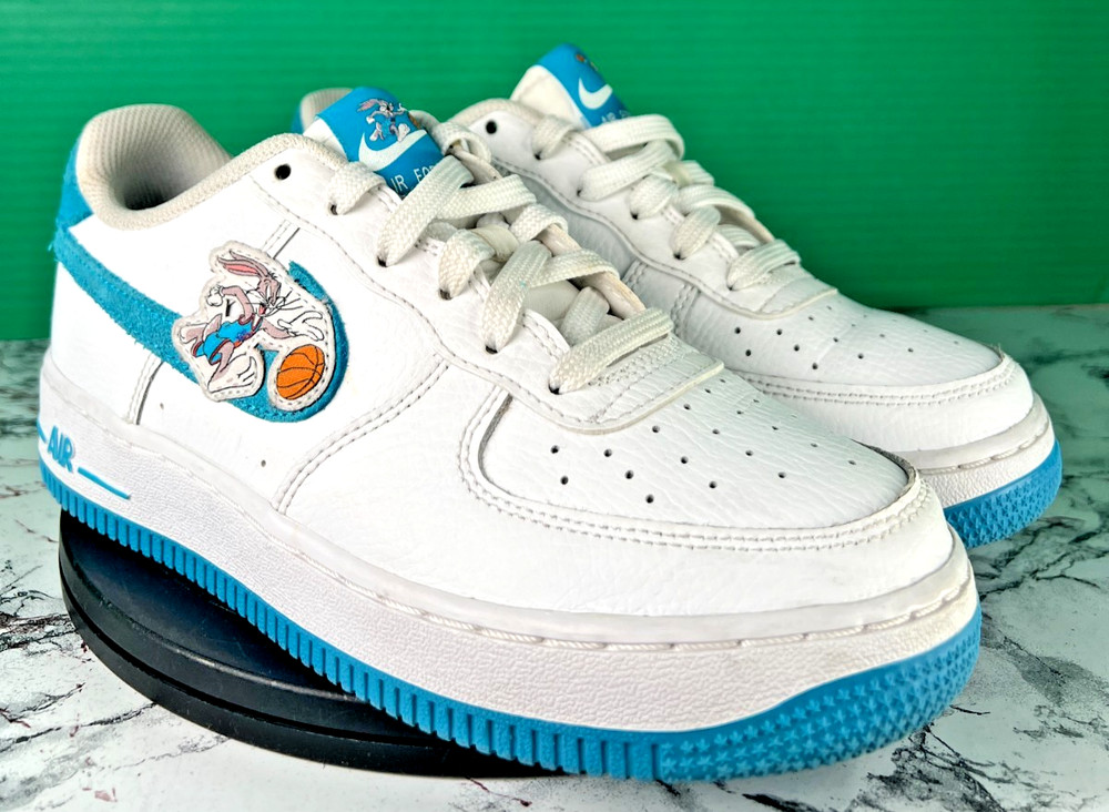Nike Air Force 1 Low Bugs Bunny Space Jam White Blue Youth 5Y DM3353-100