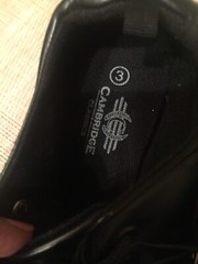 Youth Cambridge Classics Black Pu Leather New and SZ 3 And 2