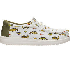 HEYDUDE Kids’ Wally Freshwater Fish Slip-on Shoes, Brown / Multi