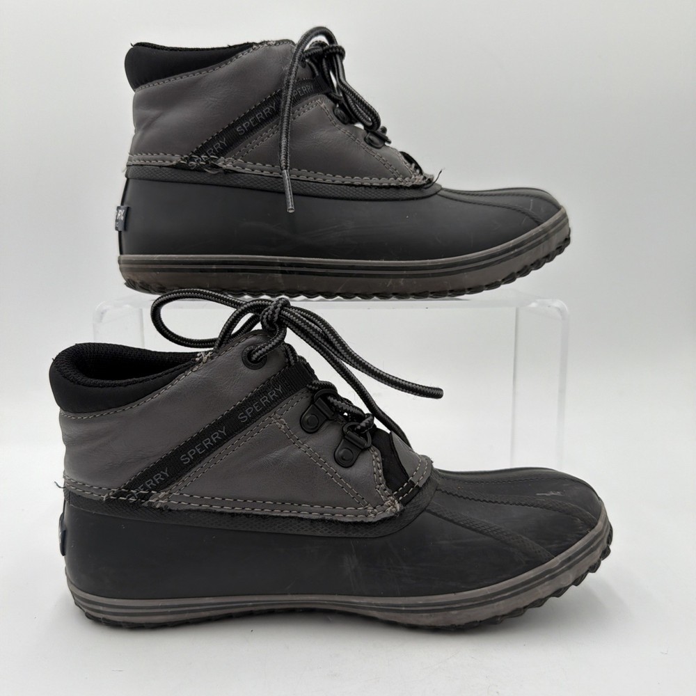 Sperry Boys Bowline Storm Duck Boots | Black & Charcoal Size 3M E21-61911