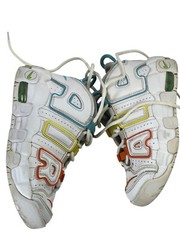 Nike Air More Uptempo GS Sneakers White Multicolor Letters Youth Size 2Y