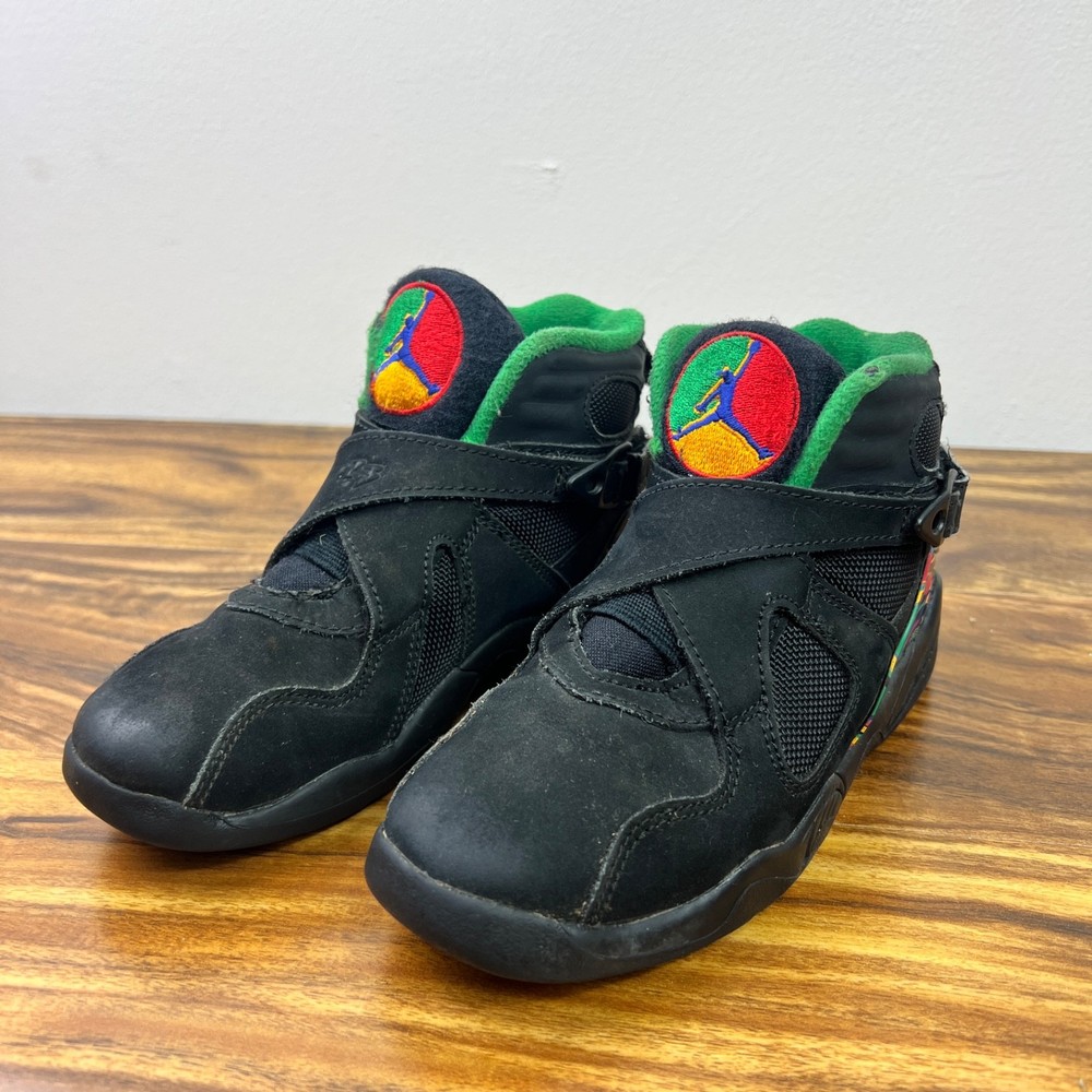 Nike Air Jordan 8 Retro Tinker Air Raid Toddler Size 11.5C Black Sneakers 305369