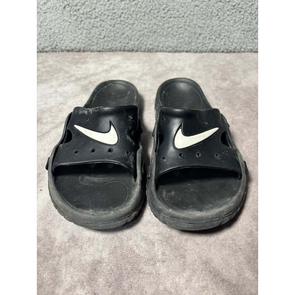 Nike Sunray Adjust 4 Black White Slides Sandals Youth Size 5C 386521-001