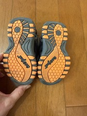 Cat & Jack Unisex Kids Gray/Orange/Black Mesh Hook & Loop Sneakers Size 6