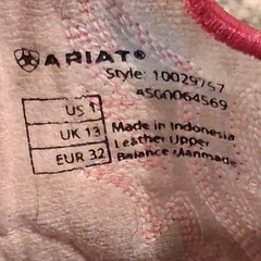 Ariat Brown White Pink Western Boots Unisex Kids Leather Pull On EU 32