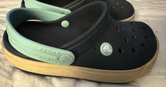 Crocs Clogs Kids Junior’s Size J1 Navy Ice Blue GUC