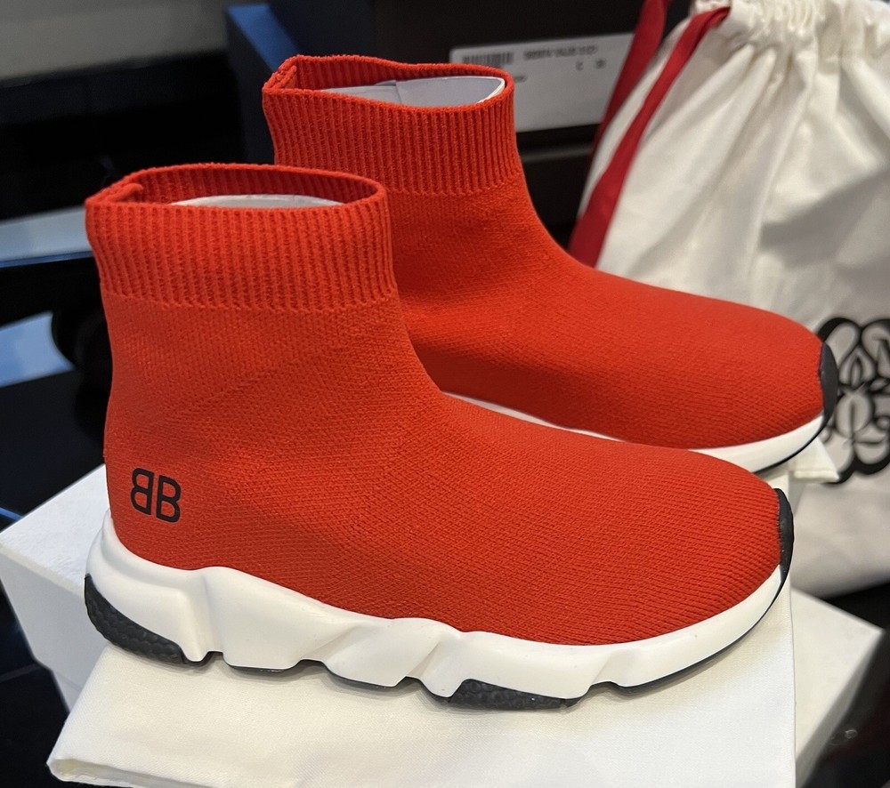 Balenciaga Red NIB Kids‘ Speed LT Sock Sneaker Size 31-32 EU 13-1 US Authentic