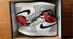 Jordan Air Jordan 1 High Top Leather Colorblock White/Gray/Black/Red 4Y