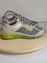 NIKE AIR MAX 2013 SNEAKERS WOLF-GREY/VOLT-GREEN GRADE SCHOOL YOUTH 5Y WOMEN 6.5.