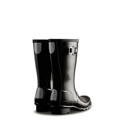 Hunter Big Kids Original Gloss Kid’s Rain Boots, Black, K13