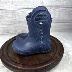 Crocs Kids’ Handle It Rain Boot Pull On Navy Blue Size 10C Outdoor Shoes Toddler