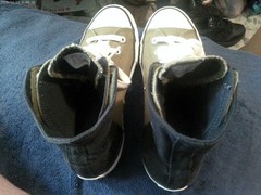 Converse Allstar Chuck Taylor high top sneakers black and army green size 6