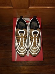 Nike Air Max 97 QS GS Metallic Gold Varsity Red 7Y Synthetic Mesh Sneaker