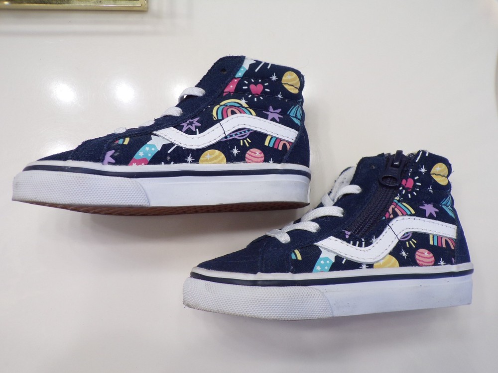 VANS Sk8-Hi High Top Navy Planets Space Galaxy Skate Shoes 7 Unisex Sneakers