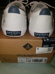 Sperry Top-Sider Bodie Machine Washable White Boy’s Shoes Size 1M NIB
