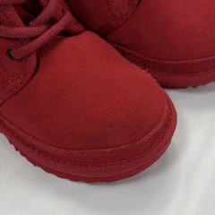 UGG Kids Red Suede Bootie Shearling Lined Lace Zip US 8 EU 25