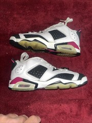 Air Jordan 6 Retro Low Gg Size 4.5 White / Sport Fuchsia Black