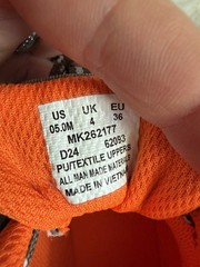 Merrell Waterproof Low Top Hiking Sneaker Gray/Orange Kids US 5 EU 36