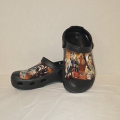 Crocs Star Wars Kids Black Graphic Clog Sandals Rey Finn BB-8 Rubber