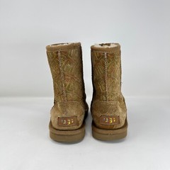 UGG Australia Classic II Graphic Stitch Brown Tan Boots Youth Size US 3