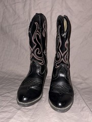 Black western style boots red and white stitching details Faded Glory Youth 2