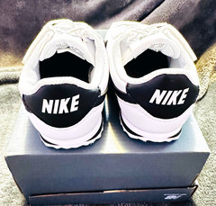 Nike Cortez EasyOn Unisex Kids Low Top Leather Sneakers White/Black US 9