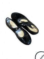 Black Kids Tap Dance Shoes Set Bundle Size 10M Dance Class
