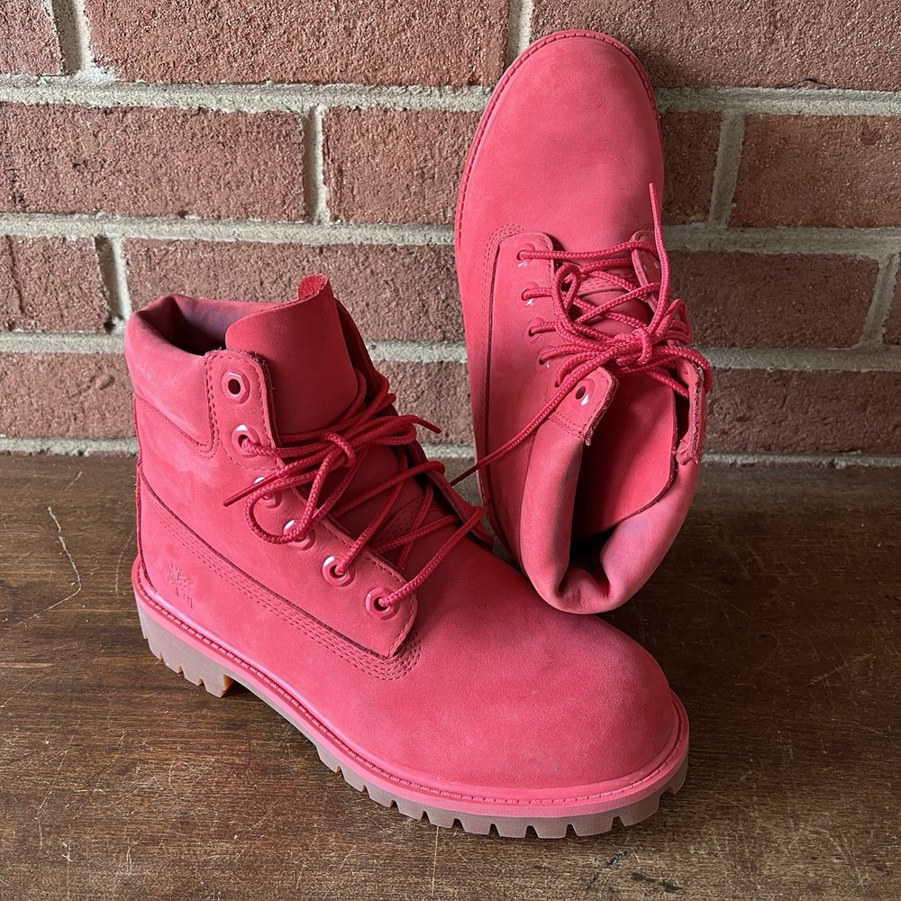 Timberland 50th Anniversary Premium 6″ Red Waterproof Boots Boys Girls Size 4