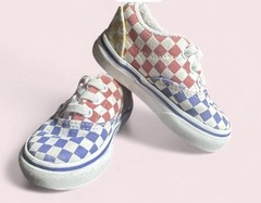 Vans Old Skool Checkerboard Toddler Size 4 Multicolor Red Blue Yellow Shoes
