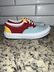 Vans Classic Blue Maroon And Yellow Shoes Size 4.5 Juniors Pre Owned