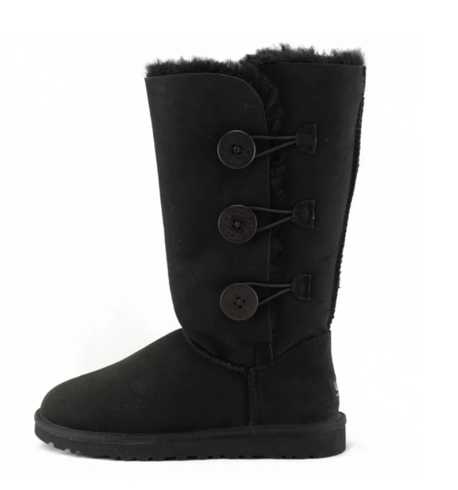 UGG Bailey Button Black Suede Kids Boots US 1 EU 31 UK 13 MPN 1962