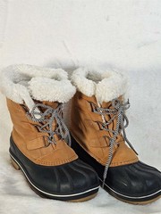 Kids Size 4 Waterproof Winter Snow Boots Cognac Cat and Jack Ski Snowboard