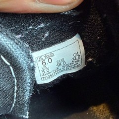 Vans Youth Size 6.0 Black Suede High Top Sneakers damage
