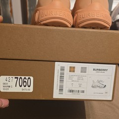Burberry CK1-MINI ARTHUR KNIT Sneaker Warm Coral Kids 2 US 33 EU Plaid