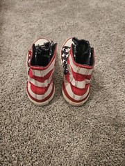 Converse All Stars American Flag USA Junior’s Size 2 High Top Shoes Sneakers