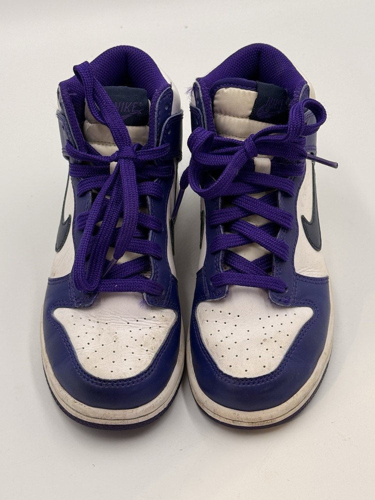 Nike Dunk High (PS) Sz 2Y White/Midnight Navy Blanc/ Marine Minuit
