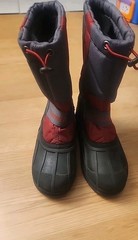 Kamik Kids Lined Snow Boots Gray/ Black/Maroon Size 4 Waterproof Removable Liner