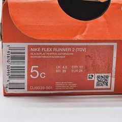 Nike Flex Runner 2 TDV Toddler Shoes Black/Pewter-Anthracite Size 5C DJ6039-001