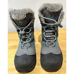Columbia Waterproof Boots Youth 4 Bugaboot Omni Heat Gray Faux Fur BY5954-033