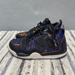 Nike Air Jordan 4 IV Retro Rush Violet Tiger Print Shoes Size 12C