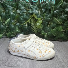 Onitsuka Tiger Mexico 66 Preschool All Over Tiger Print Size 2.5 Cream Shoes